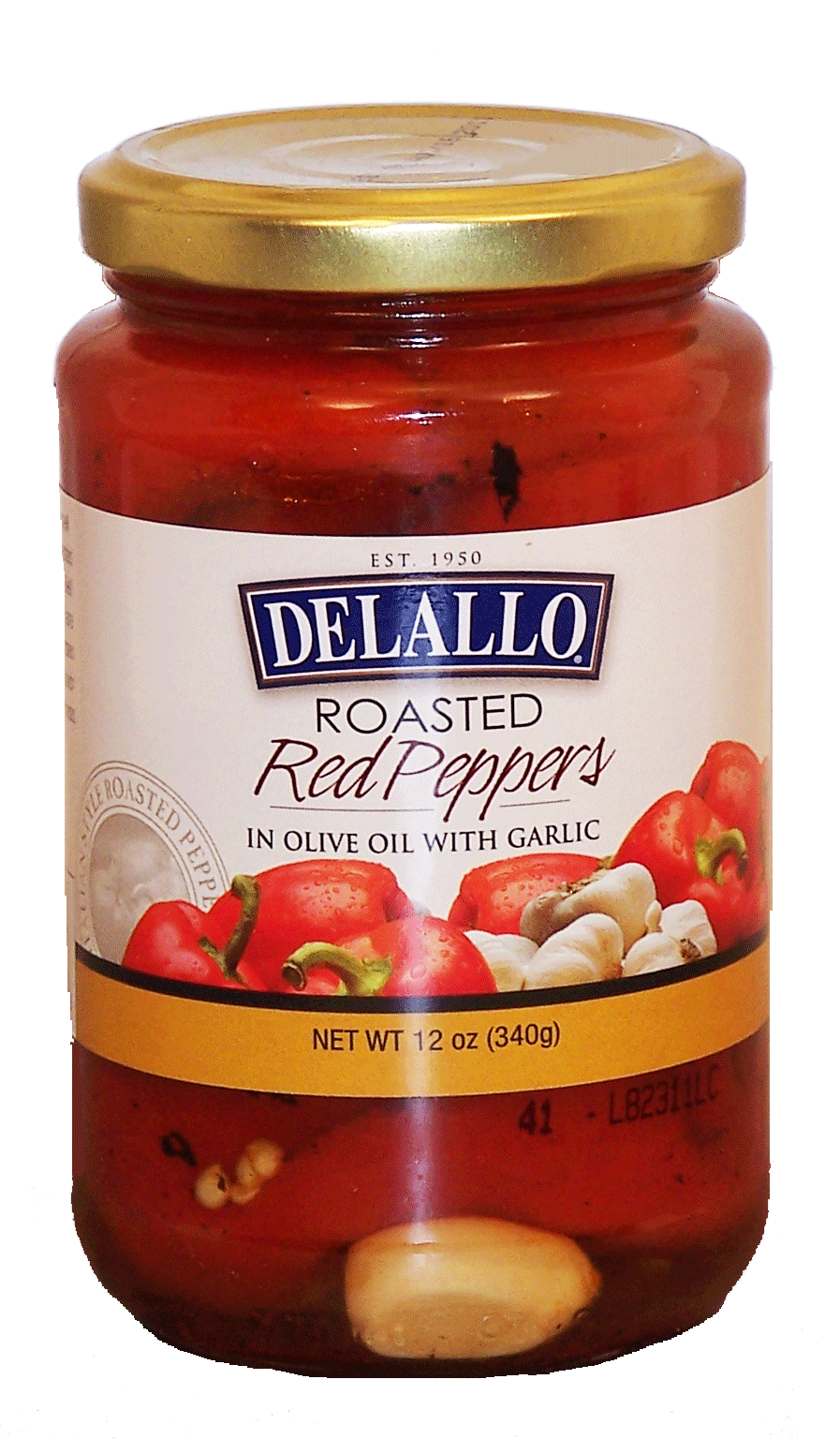 Delallo  roasted red peppers with garlic in olive oil Full-Size Picture